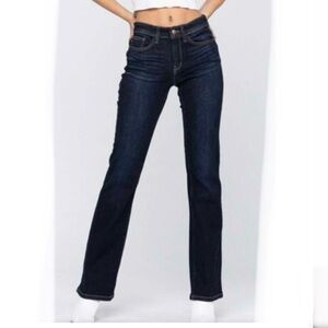 Judy Blue Classic Blue Faded Midrise Tummy Control Flare Bootcut Jeans (13/31)